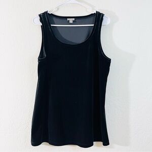 J. Jill Velvet Sleeveless Top Women Size Medium Black